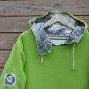 Men's reversible hoody, size large lime and natural