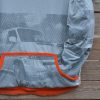 Men's large reversible hoody in orange/grey