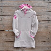 Women's hoody dress in natural and candy