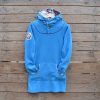 Women's hoody dress, size 8 in turquoise and natural