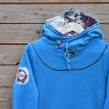 Women's hoody dress, size 8 in turquoise and natural