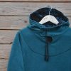 Women's hoody dress in teal and black, size 10