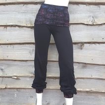 Printed fold over waist trousers
