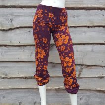 Printed fold over waist trousers