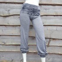 Printed fold over waist trousers
