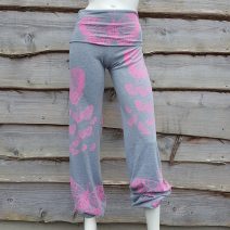 Printed fold over waist trousers