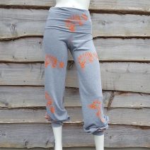 Printed fold over waist trousers