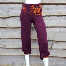 Printed fold over waist trousers
