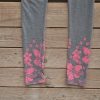 Printed leggings in dark grey/pink