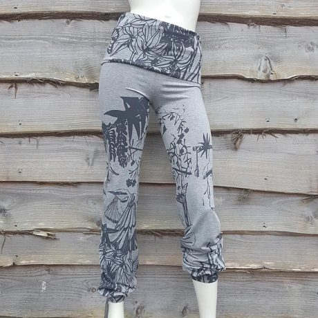 Printed fold over waist trousers