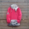 Women's reversible hoody in pink/natural - size 10