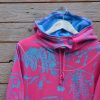 Jersey hoody dress in cerise/turquoise in size 8