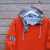 Men's reversible hoody in orange/marl grey