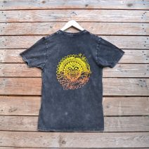 Tiki sun distressed black organic t-shirt