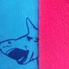 Kid's reversible hoody in pink-turquoise, shark print