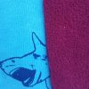 Kid's reversible hoody in Plum-turquoise, shark print
