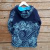Kid's reversible hoody in turquoise/navy - back