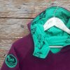 Kid's reversible hoody in plum/emerald - fleece close up