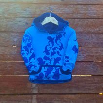 Kid's reversible hoody in petrol/turquoise - front