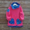 Kid's reversible hoody in sugar pink/royal - fleece