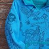Kid's reversible hoody in jade/turquoise - close up