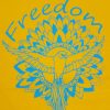 Women's organic t-shirt in aqua - Freedom