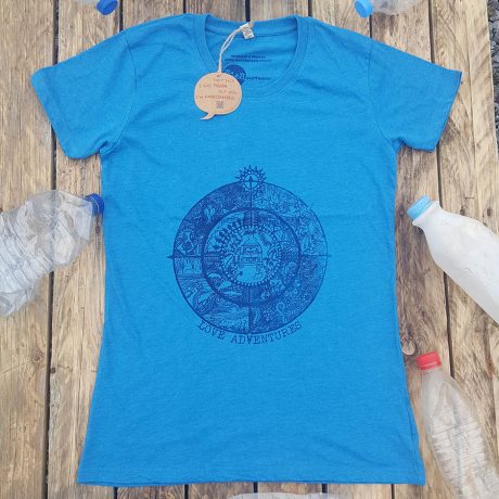 Recycled T-shirt with love adventures design